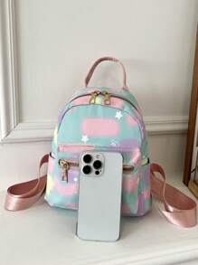 Chicas Mochila clásica con estampado cremallera - Multicolor - Ver 3