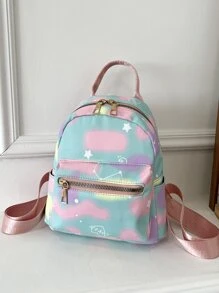 Chicas Mochila clásica con estampado cremallera - Multicolor - Ver 1