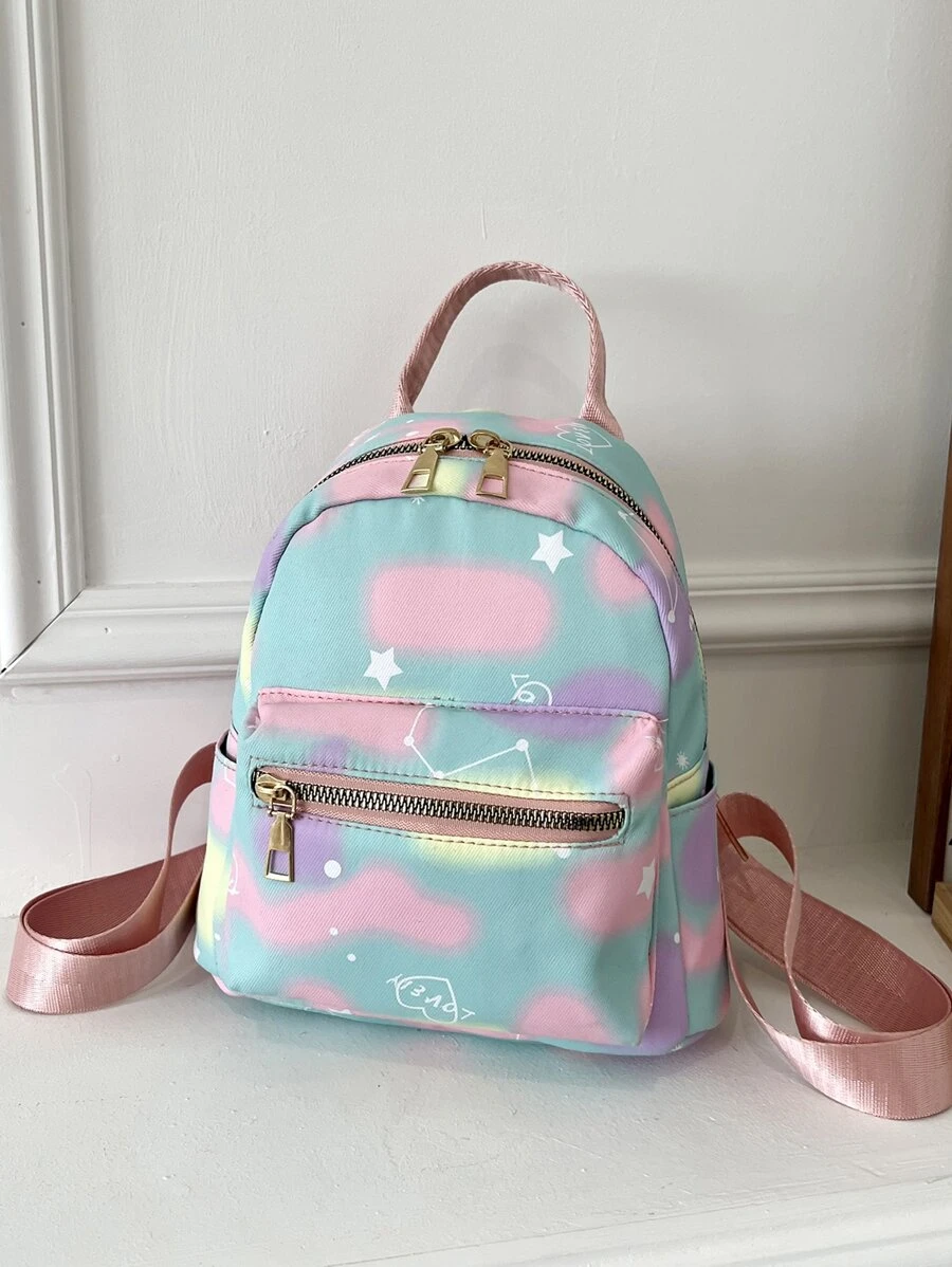 Chicas Mochila clásica con estampado cremallera - Multicolor - Ver 1