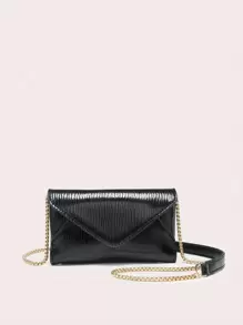 PU Square Bag Flap Magnet Mini - 黑色 - 查看 1