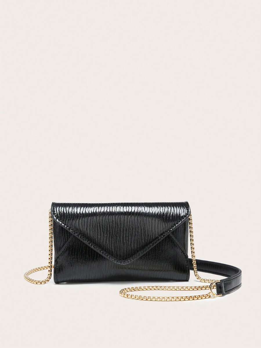 PU Square Bag Flap Magnet Mini - 黑色 - 查看 1