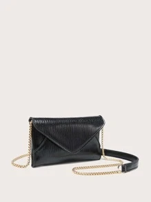 Women's Diagonal Shoulder Bag, Flap Bag, PU Metal Chain, Embossed Texture Square Bag, Fashionable For Outings And Shopping.