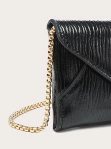 Women's Diagonal Shoulder Bag, Flap Bag, PU Metal Chain, Embossed Texture Square Bag, Fashionable For Outings And Shopping.