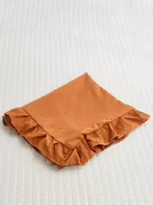 1pc Rust Red Polyester Ruffle Pillowcase (Pillow Insert Not Included), Suitable For Men And Women, All Seasons - Burnt Orange - View 6
