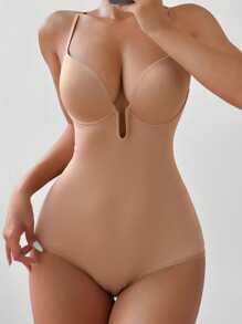 素色鋼圈連體緊身衣