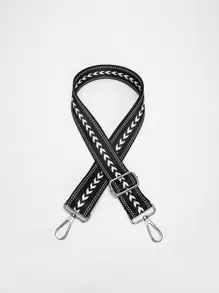 Geometric Pattern Bag Strap Adjustable Adjustable Portable Bag Accessories Stylish Durable For Rookies & White-Collar Workers For Teen Girls Women College Students Gift Decor Gift Accessories - Black and White - View 5