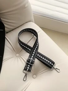 Geometric Pattern Bag Strap Adjustable Adjustable Portable Bag Accessories Stylish Durable For Rookies & White-Collar Workers For Teen Girls Women College Students Gift Decor Gift Accessories - Black and White - View 1