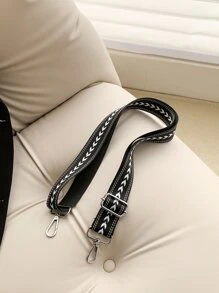 Geometric Pattern Bag Strap Adjustable Adjustable Portable Bag Accessories Stylish Durable For Rookies & White-Collar Workers For Teen Girls Women College Students Gift Decor Gift Accessories - Black and White - View 2