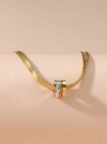 1 Vòng Cổ Choker Bằng Thép Không Gỉ Thời Trang Cho Phụ Nữ Trang Trí Hàng Ngày - Vàng - Xem 2