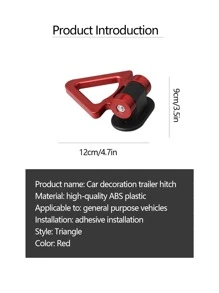 Nâng cấp ô tô của bạn với Móc kéo ô tô hình tam giác sành điệu này và Phụ kiện ô tô Nhãn dán rơ moóc trang trí cản xe phổ thông! - Đỏ - Xem 3