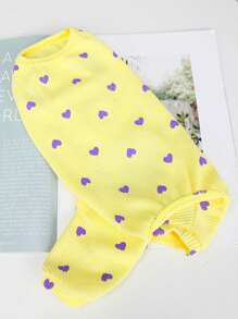 bộ đồ ngủ thú cưng in hình trái tim cho chó và mèo cho mùa xuân - Màu vàng - Xem 8