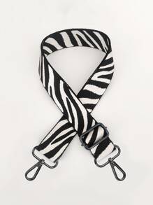 斑馬條紋圖案包帶可調式手提包配件時尚耐用適合菜鳥和白領青少年女孩女大學生 - 黑與白 - 查看 1