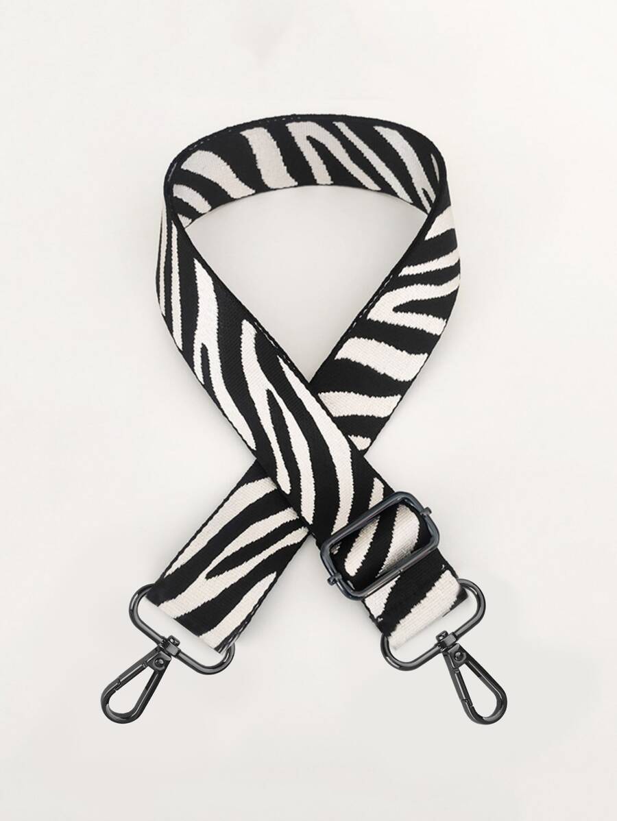 斑馬條紋圖案包帶可調式手提包配件時尚耐用適合菜鳥和白領青少年女孩女大學生 - 黑與白 - 查看 1
