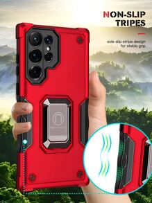 360度旋轉支架配旗紋設計+吸盤+支架，完整套裝手機殼適用於iPhone 11/12/13/14/15 Pro Max，三星OPPO VIVO小米紅米Note 11/12 Pro - 紅色 - 查看 9