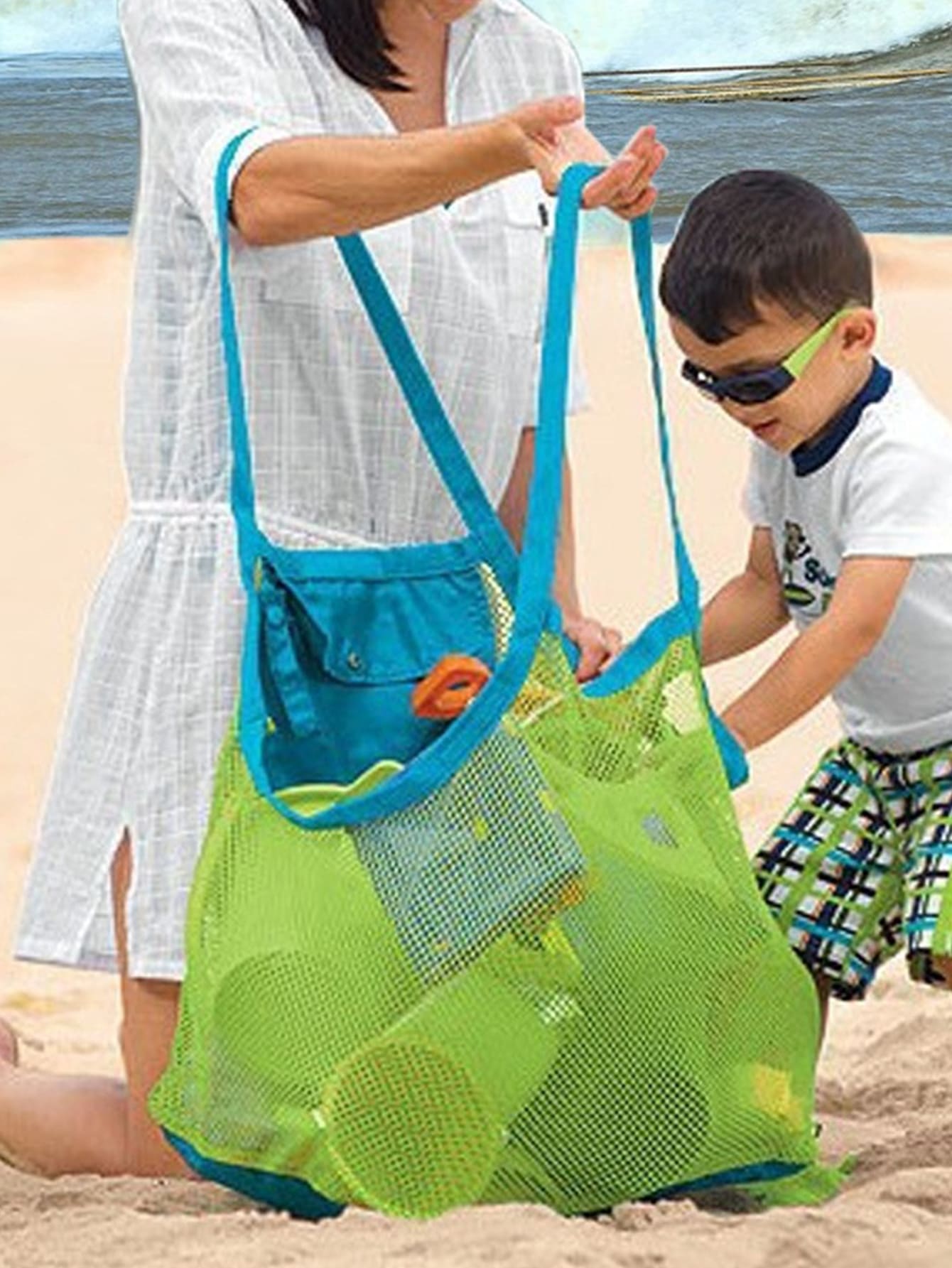 Túi lưu trữ du lịch lưới 1 cái - màu xanh lá - Xem 1