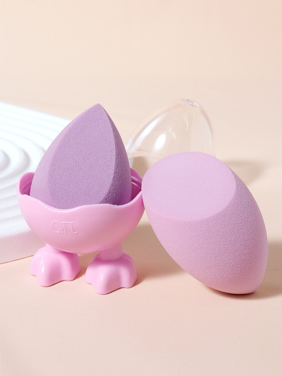 2 miếng bọt biển trang điểm với hộp lưu trữ