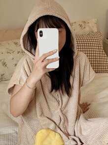 1入組超細纖維浴袍浴室現代口袋細節浴袍