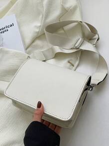 Túi vuông có nắp vuông nhỏ gọn, đơn giản dành cho doanh nhân dành cho nữ tuổi teen Sinh viên đại học, tân binh và nhân viên cổ trắng Hoàn hảo cho văn phòng, trường đại học, công việc, kinh doanh, đi làm, ngoài trời, du lịch, đi chơi - Màu be - Xem 4