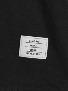 SHEIN Đứa bé trai Chi tiết Patched thư Áo thun & quần đùi - màu đen - Xem 4