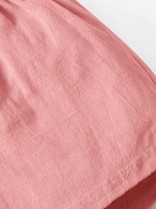 SHEIN 嬰兒前蝴蝶結紙袋腰短褲 - 淺粉色 - 查看 3
