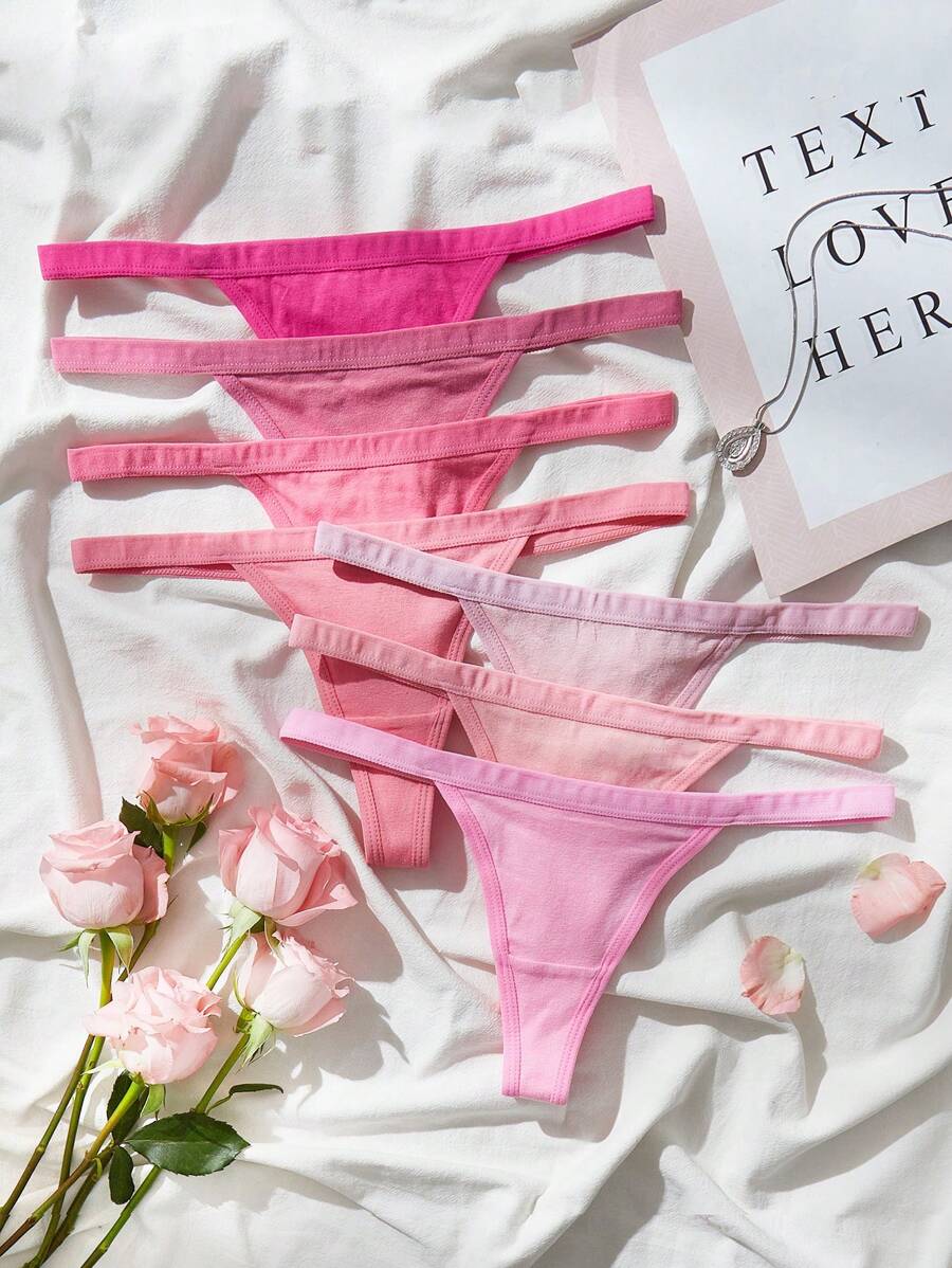 7packs Solid Simple Sexy G-String