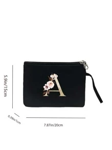 Portable Printed Cosmetic Bag With Zipper Simple Makeup Organizer Multifunctional Toiletry Bag (Random Zipper Direction) S - Best Teacher Ever Makeup Bag Teacher Appreciation Gifts Birthday Gift Gift For Women Make Up Organizer For Makeup Tools Wash Bag Gift For Girl Mom, Best Teacher Gifts Forever - Black - View 3