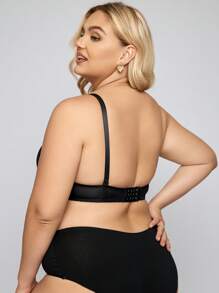 Sujetador unicolor con aro - Negro - Ver 2