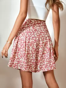 SHEIN Frenchy 碎花腰帶百褶裙裤 - 彩色 - 查看 2