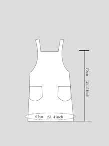 1入組格紋圖案蕾絲邊圍裙,滌綸烹飪圍裙適用於廚房 - 彩色 - 查看 4