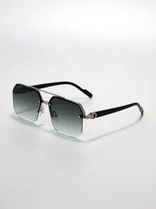 POLASUP 1pc Men's Metal Double-Beam Fashion Glasses For Summer Beach Vacation,Outdoor,Travel Back To School Fashionable Preppy School Look - 彩色 - 查看 3