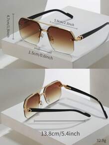 POLASUP 1 chiếc kính thời trang gọng kim loại hai cầu cho nam đi nghỉ hè ở bãi biển, ngoài trời, du lịch trở lại trường, phong cách học sinh thời trang - Nhiều màu - Xem 6