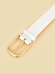 Thắt lưng thời trang khóa kim loại rắn 1 cái cho nữ - trắng - Xem 3