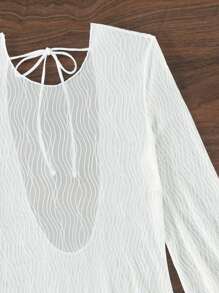 Swim Vcay 後背繫帶素色罩衫洋裝 - 白色 - 查看 6