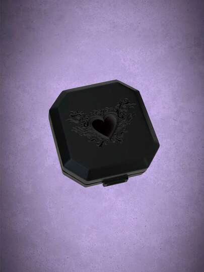 Goth vintage Cornice & con stampa cuore Scatola portapillole