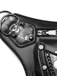 Motorcycle Rider Waist Bag Steampunk Hip Belt Bag Retro Punk Rock Bag Phone Pouch - Black - View 12