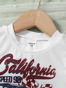 Toddler Girls Car & Letter Graphic Tank Top - White - View 3