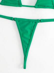 Halter Micro Triangle Bikini Set - Green - View 6