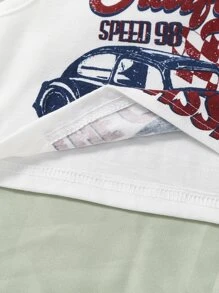 Toddler Girls Car & Letter Graphic Tank Top - White - View 6
