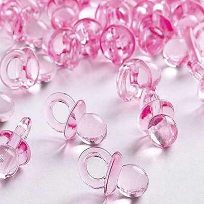 50 件迷你多色奶嘴形派对装饰品，塑料珠子，返校情人节