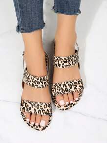 Xăng đan quai hậu họa tiết da báo cho nữ, Xăng đan đế bằng thời trang mùa hè - Nhiều màu - Xem 2