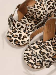 Xăng đan quai hậu họa tiết da báo cho nữ, Xăng đan đế bằng thời trang mùa hè - Nhiều màu - Xem 3