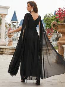 UNITHORSE Appliques Detail Chiffon Bridesmaid Dress