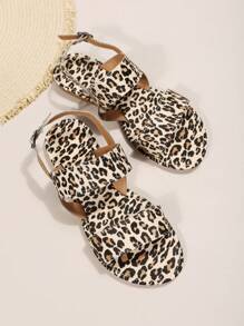 Xăng đan quai hậu họa tiết da báo cho nữ, Xăng đan đế bằng thời trang mùa hè - Nhiều màu - Xem 7