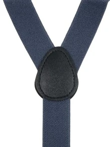 男士素色背帶 - 深灰色 - 查看 2