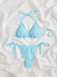 SHEIN 夏季吊带三角绑带侧比基尼套装