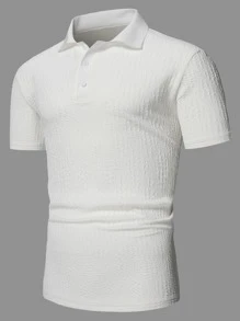 Manfinity Homme 男士素色POLO衫 - 白色 - 查看 2
