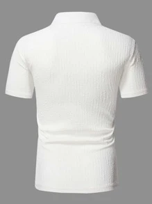 Manfinity Homme 男士素色POLO衫 - 白色 - 查看 3
