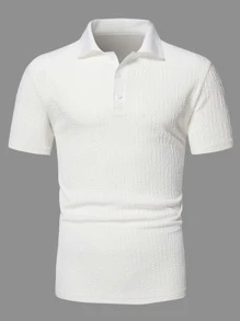 Manfinity Homme 男士素色POLO衫 - 白色 - 查看 7