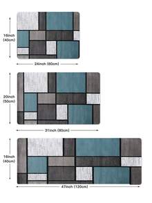 1pc Geometric Pattern Kitchen Rug - Multicolor - View 6