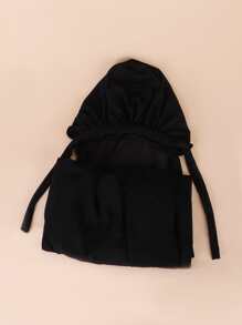 素色頭巾 - 黑色 - 查看 3